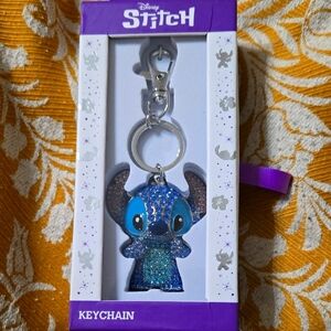Disney Lilo & Stitch Glittery Blue and Silver Keychain